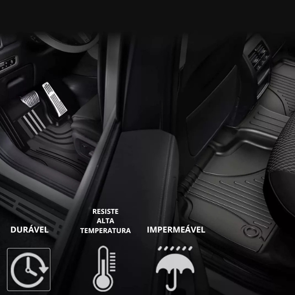 Kit Tapetes 3D Automotivos Premium (Dianteiro + Traseiro) – Fabricados Sob Medida para Todos os Tipos de Veículos